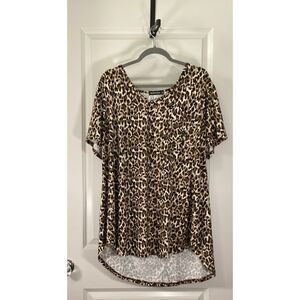 NWOT Leopard Pocket Tee, Size 3X